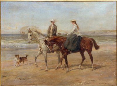 Cavaleiros na praia de Heywood Hardy