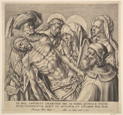 Carregando o Corpo de Cristo, 1586. de Hieronymous Wierix