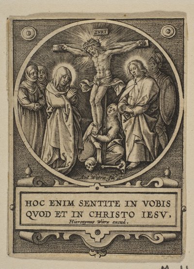 A Rodada da Crucificação cópia reversa.n.d. de Hieronymous Wierix