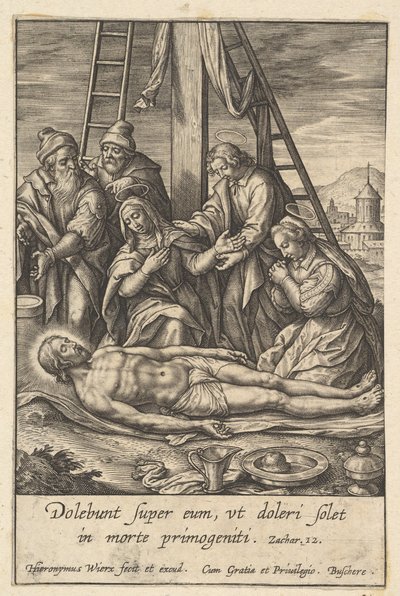 A Lamentação, antes de 1619. de Hieronymous Wierix