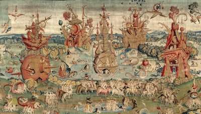 The Garden of Earthly Delights. ca. 1560 (tapeçaria) de Hieronymus (after) Bosch