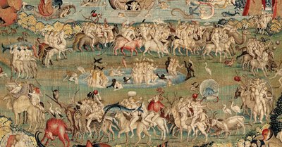 The Garden of Earthly Delights. ca. 1560 (tapeçaria) de Hieronymus (after) Bosch