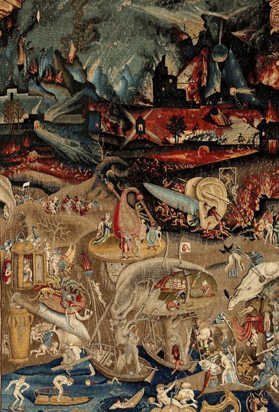 The Garden of Earthly Delights. ca. 1560 (tapeçaria) de Hieronymus (after) Bosch