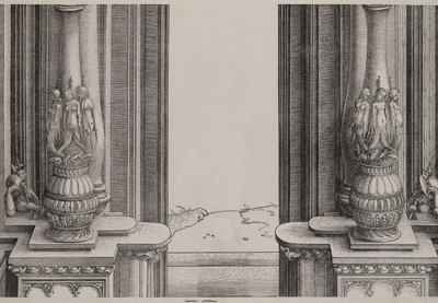 O Troço Médio da Porta de Entrada do Portal Central, as Colunas Decoradas por Sereias..., 1515. de Hieronymus Andreae
