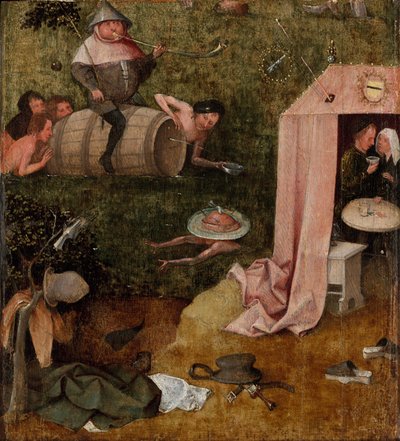 Uma alegoria de intemperança, c.1495-1500 (óleo no painel) de Hieronymus Bosch
