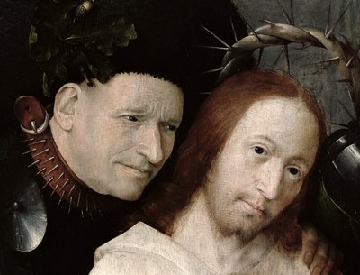 Cristo Escarnecido (A Coroação com Espinhos) c.1490-1500 (óleo sobre painel) (detalhe de 29114) de Hieronymus Bosch