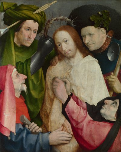 Cristo zombado (a coroa de espinhos) c.1490-1500 (óleo no painel) de Hieronymus Bosch