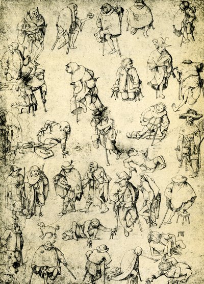 Cripples, mendigos e mendigos músicos de Hieronymus Bosch