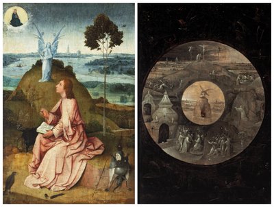 João em Patmos / Cenas da Paixão de Cristo de Hieronymus Bosch