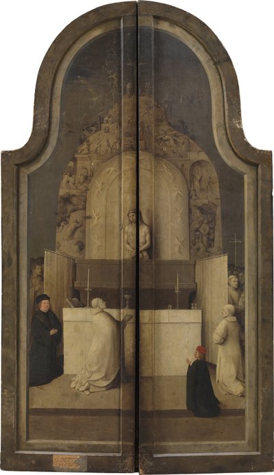 A adoração dos reis. Tríptico, reverso de Hieronymus Bosch