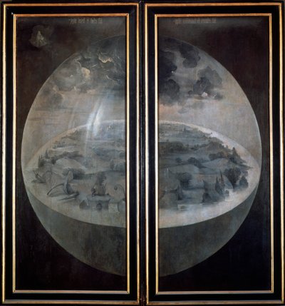 A Criação do Mundo, portas fechadas do tríptico O Jardim das Delícias Terrenas, c1500 de Hieronymus Bosch