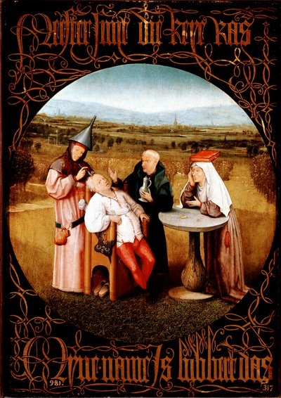 A Extração da Pedra da Loucura (Corte da Pedra ou Cura da Loucura) - Pintura de Hieronymus Bosch