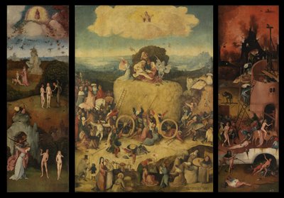 O tríptico de Haywain, c. 1516 de Hieronymus Bosch