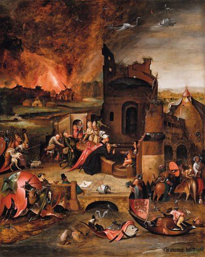 A tentação de Santo António o Grande (óleo sobre madeira) de Hieronymus Bosch
