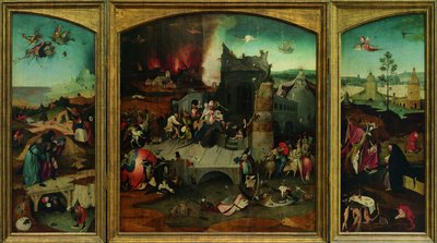  A tentação de Santo António. Reprodução em alta resolução a partir do Projecto de Arte Google. O canto superior esquerdo teve de ser resampled de Hieronymus Bosch