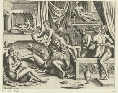 Banho de homens e mulheres de Hieronymus Cock
