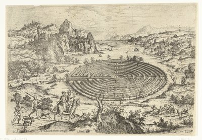 O labirinto cretense Paisagens com cenas bíblicas e mitológicas (título da série) de Hieronymus Cock