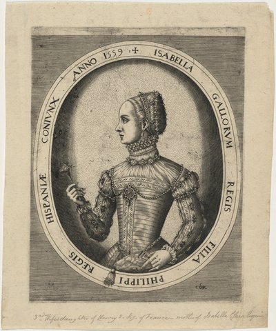 Isabela, terceira esposa de Filipe II de Espanha de Hieronymus Cock
