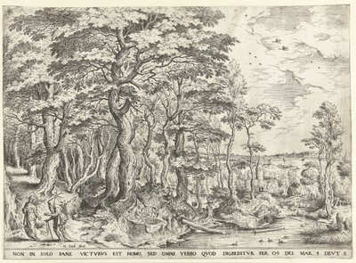 Paisagem com a tentação de Cristo de Hieronymus Cock