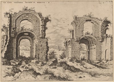 Segunda Vista das Termas de Diocleciano de Hieronymus Cock