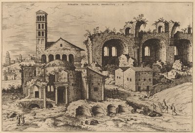 O Templo de Augusto e Faustina, o Templo de Divus Romulus e a Basílica de Constantino de Hieronymus Cock
