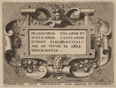 Página de rosto de «Praediorum Villarum» de Hieronymus Cock
