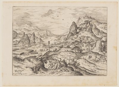 Vénus e Adónis, de Paisagens com cenas bíblicas e mitológicas de Hieronymus Cock