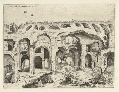 Quarta vista do Coliseu, em Roma de Hieronymus Cock