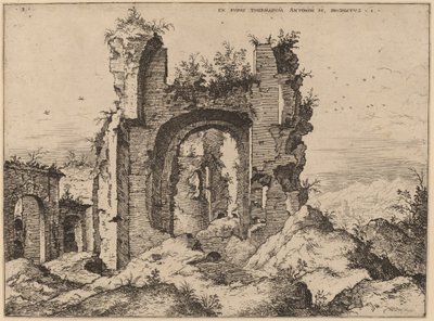 Vista das Termas de Caracalla de Hieronymus Cock