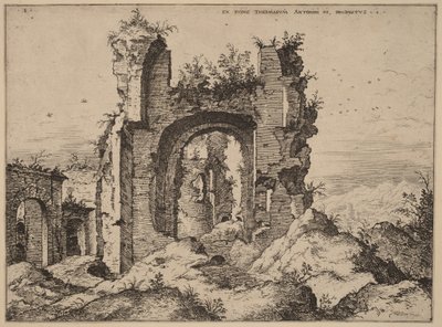Vista dos Banhos de Caracalla de Hieronymus Cock
