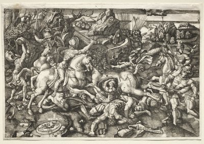 Combate entre cavaleiros de Hieronymus Hopfer