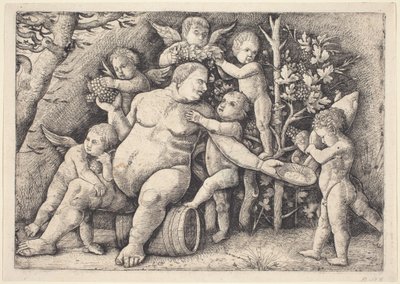 Sileno de Hieronymus Hopfer after Andrea Mantegna