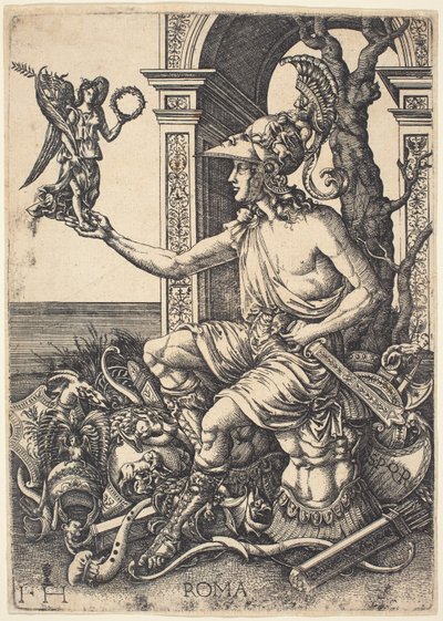Personificação de Roma de Hieronymus Hopfer after Giovanni Battista Palumba