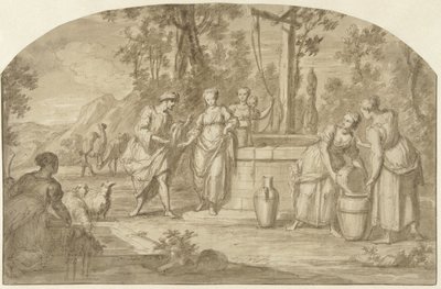 Eliezer e Rebeca no poço de Hieronymus Lapis