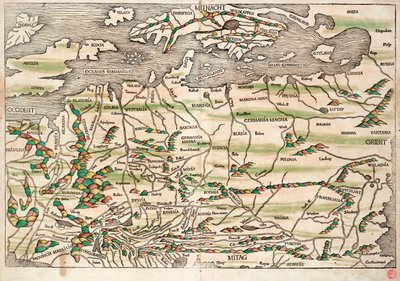 Mapa da Europa Central e Setentrional de Hieronymus Münzer