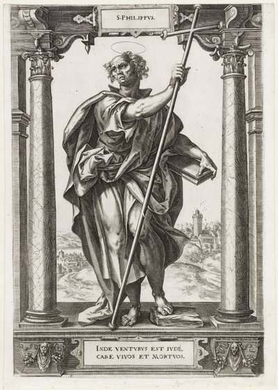 H. Philip
S. Philippvs (título sobre o objecto)
Cristo e os doze apóstolos, e São Paulo (título da série) de Hieronymus Wierix