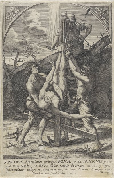 Crucificação de Pedro de Hieronymus Wierix