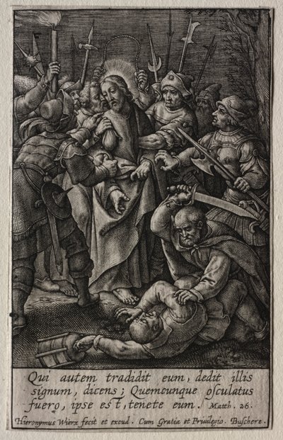 A Paixão: A Traição de Cristo de Hieronymus Wierix