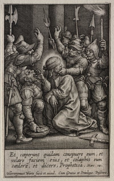 A Paixão: A zombaria de Cristo de Hieronymus Wierix