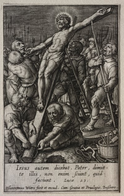 A Paixão: O Levantamento da Cruz de Hieronymus Wierix