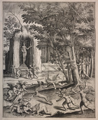 Cupidos em jogo. de Hieronymus or Jerome Wierix