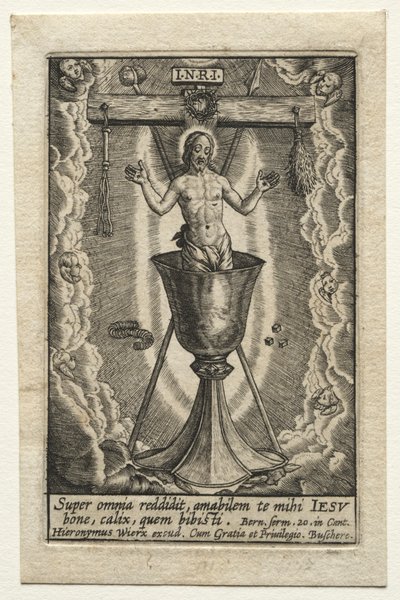 Mas acima de tudo deu para trás, o amável .... de Hieronymus or Jerome Wierix