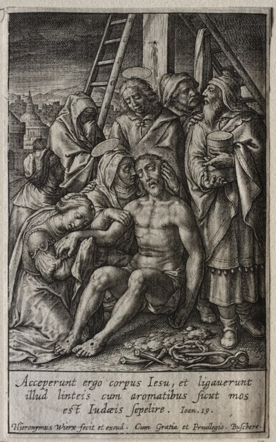A paixão: deposição da cruz. de Hieronymus or Jerome Wierix