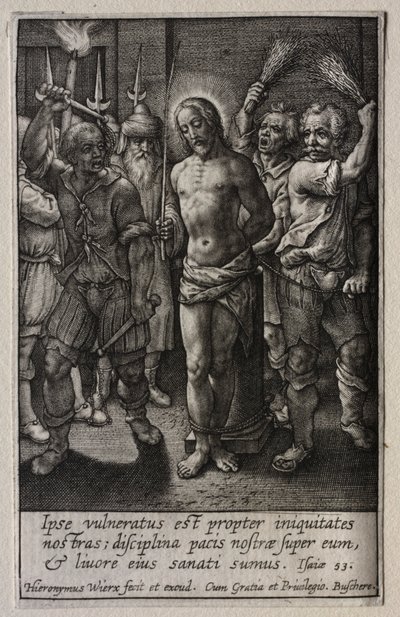 A paixão: a flagelação. de Hieronymus or Jerome Wierix
