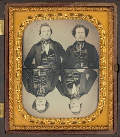 Retrato de dois homens,c. 1850 (foto) de Higgins