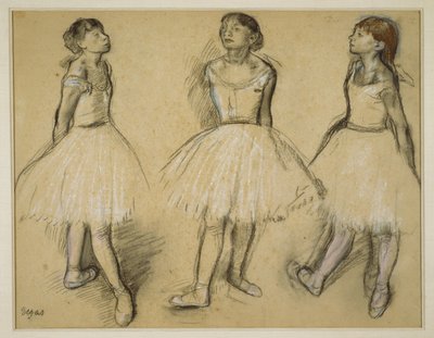 Três estudos de um bailarino na quarta posição de Hilaire Germain Edgar Degas