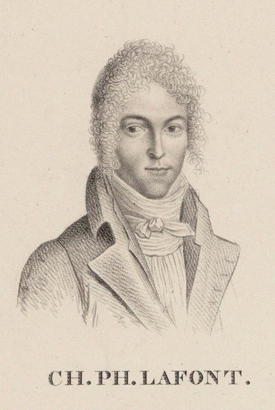 Retrato do violinista e compositor Charles Philippe Lafont 1781-1839. de Hilaire Ledru