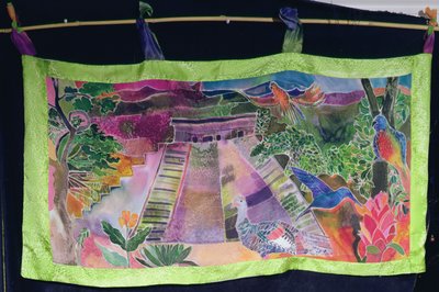Templo Maia, 2005 (tinturas em seda) de Hilary Simon
