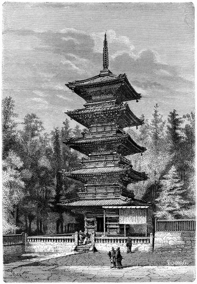 Templo budista, Nikko, Japão, 1895. de Hildibrand