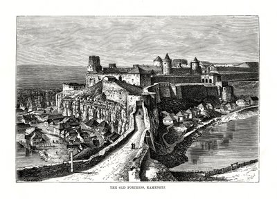 A antiga fortaleza, Kamenetz, Ucrânia, 1879 de Hildibrand